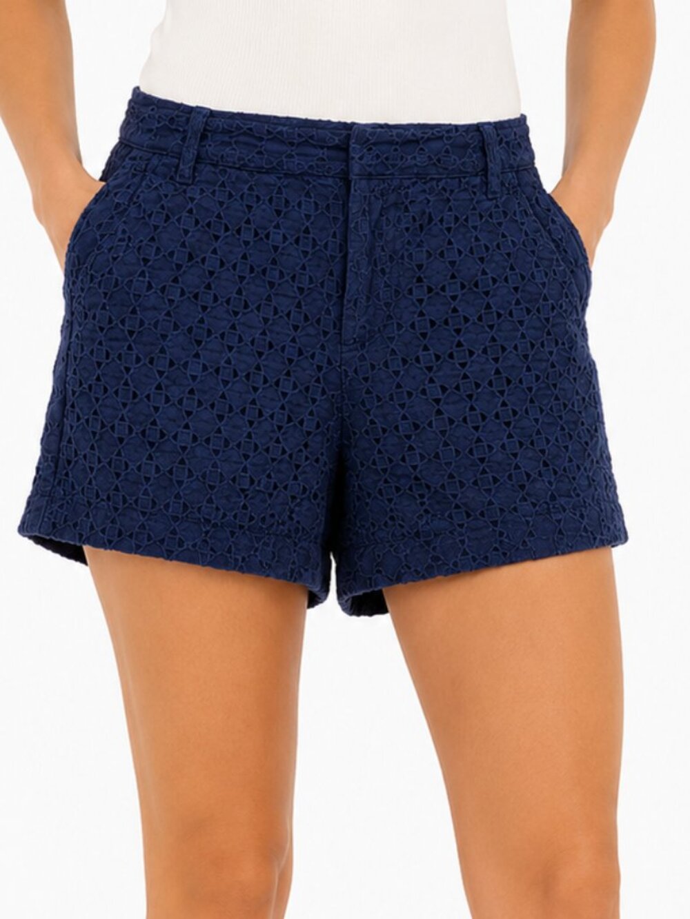 Navy Blue Eyelet Shorts Size 6